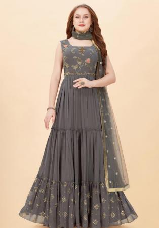 Picture of Stunning Grey Readymade Gown