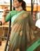 Picture of Magnificent Sage Green Georgette Saree