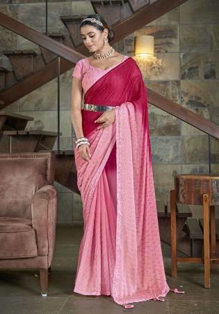 Picture of Lovely Silk Rose Gold Saree
