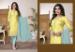 Picture of Admirable Georgette Yellow Straight Cut Salwar Kameez