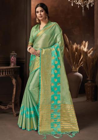 Picture of Marvelous Organza Mint Green Saree