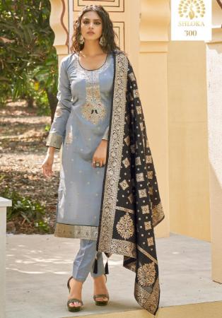 Picture of Charming Synthetic Grey Straight Cut Salwar Kameez