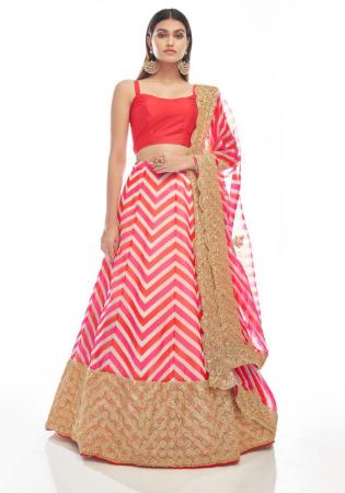 Picture of Enticing Georgette Pink Lehenga Choli