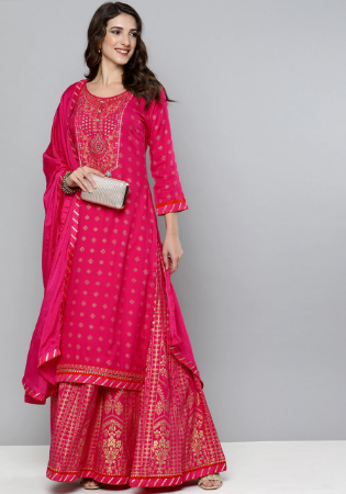 Picture of Appealing Rayon Rose Gold Readymade Salwar Kameez