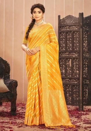 Picture of Shapely Cotton Electric Yelow Saree