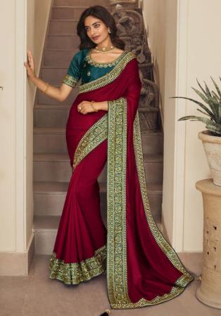 Picture of Admirable Silk Burgundy Saree