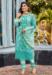 Picture of Georgette Turquoise Straight Cut Salwar Kameez