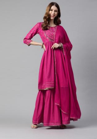Picture of Delightful Rayon Rose Gold Readymade Salwar Kameez