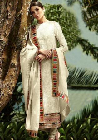 Picture of Graceful Georgette White Straight Cut Salwar Kameez