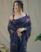 Picture of Gorgeous Organza Navy Blue Saree
