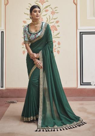 Picture of Marvelous Silk Sea Green Saree