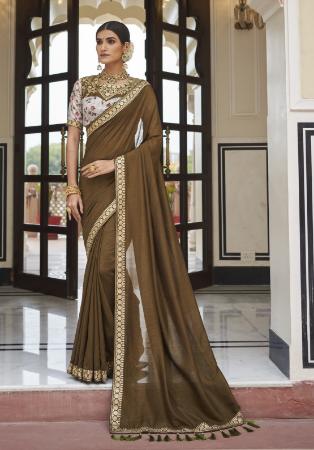 Picture of Bewitching Silk Brown Saree