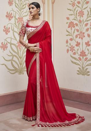 Picture of Shapely Silk Red Saree