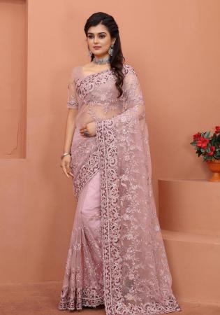 Picture of Grand Net & Silk Lilac Saree