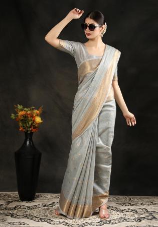 Picture of Beauteous Silk Silver Saree
