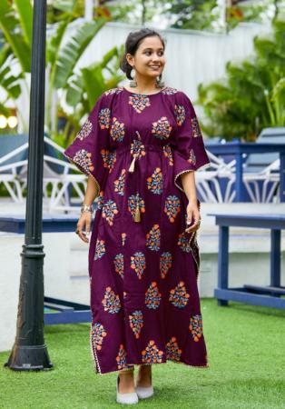 Picture of Enticing Rayon Plum Arabian Kaftans