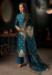 Picture of Magnificent Silk Peacock Blue Straight Cut Salwar Kameez