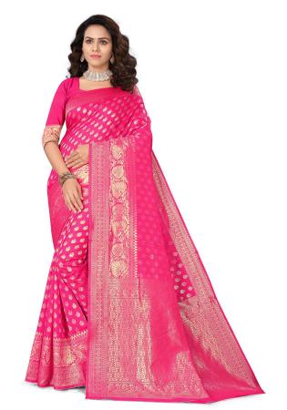 Picture of Appealing Silk Hot Pink Saree