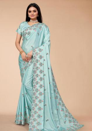 Picture of Beautiful Powder Blue Saree