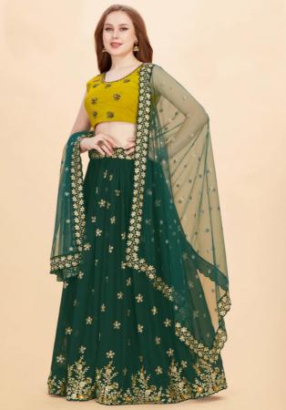 Picture of Georgette Prussian Blue Readymade Lehenga Choli