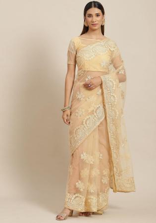 Picture of Shapely Net Wheat Saree