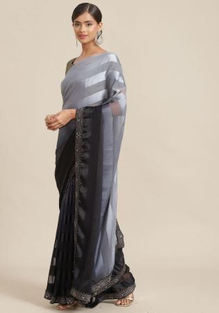 Picture of Excellent Georgette Payne's Grey Saree