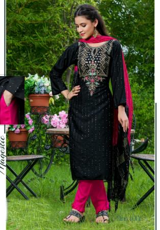 Picture of Exquisite Rayon Black Readymade Salwar Kameez