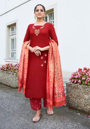 Picture of Comely Rayon Burgundy Readymade Salwar Kameez