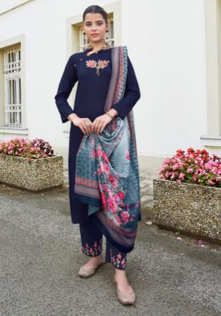 Picture of Excellent Rayon Prussian Blue Readymade Salwar Kameez