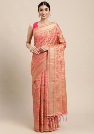 Picture of Ideal Organza Terracota Red Saree