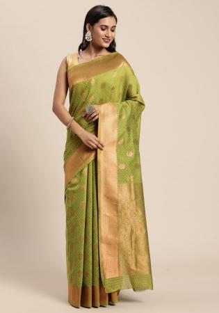 Picture of Marvelous Silk Olive Green Saree