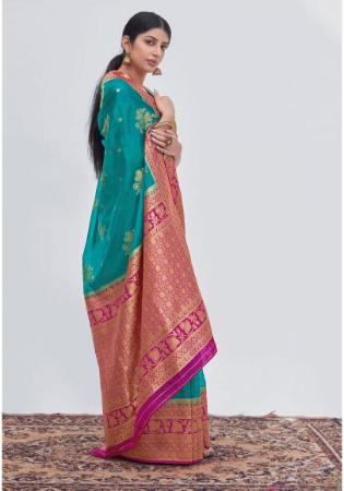 Picture of Classy Organza Teal Saree