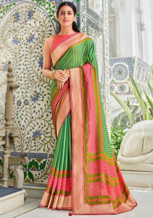 Picture of Well Formed Brasso Medium Sea Green Saree