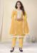Picture of Sightly Georgette Yellow Straight Cut Salwar Kameez