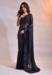 Picture of Well Formed Georgette Dark Slate Grey Saree