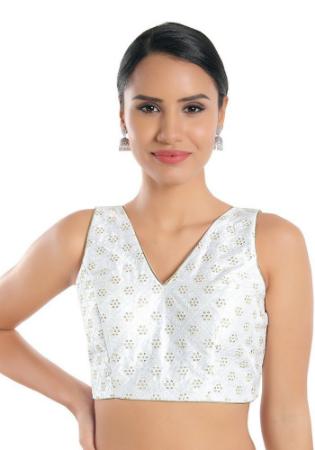 Picture of Sightly Silk White Designer Blouse