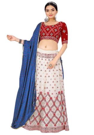 Picture of Shapely Georgette Off White Lehenga Choli