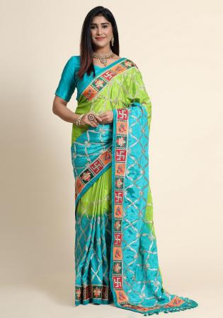 Picture of Taking Silk Yellow Green Saree
