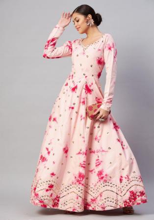 Picture of Well Formed Cotton Linen Party Wear Gown