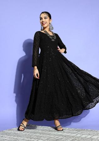Picture of Magnificent Georgette Black Readymade Gown