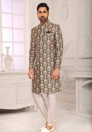 Picture of Pleasing Georgette & Satin Dim Gray Indo Western