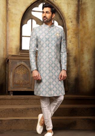 Picture of Charming Georgette & Satin Off White Indo Western