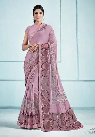 Picture of Statuesque Linen Rosy Brown Saree
