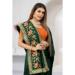 Picture of Delightful Georgette Forest Green Saree