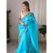 Picture of Sightly Organza Deep Sky Blue Saree