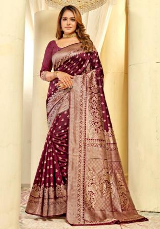 Picture of Exquisite Silk Maroon Saree