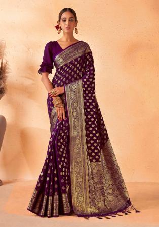 Picture of Gorgeous Georgette Purple Saree