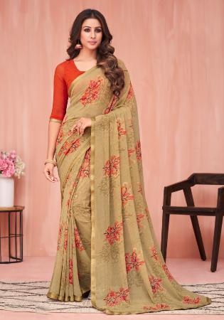 Picture of Fascinating Georgette Burly Wood Saree