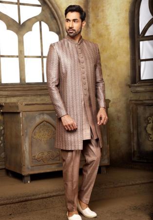 Picture of Alluring Silk Rosy Brown Indo Western