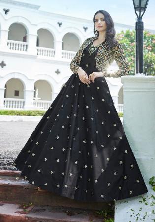 Picture of Wonderful Cotton Black Readymade Gown